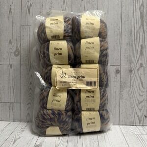 Rowan Cotton Braid Linen Yarn Bundle Of 10 50g Each‎ #348 Moody Gray Blue Orange